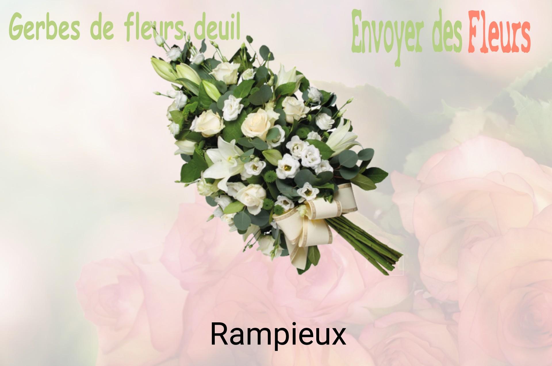Gerbe de fleurs de deuil livrée à Rampieux